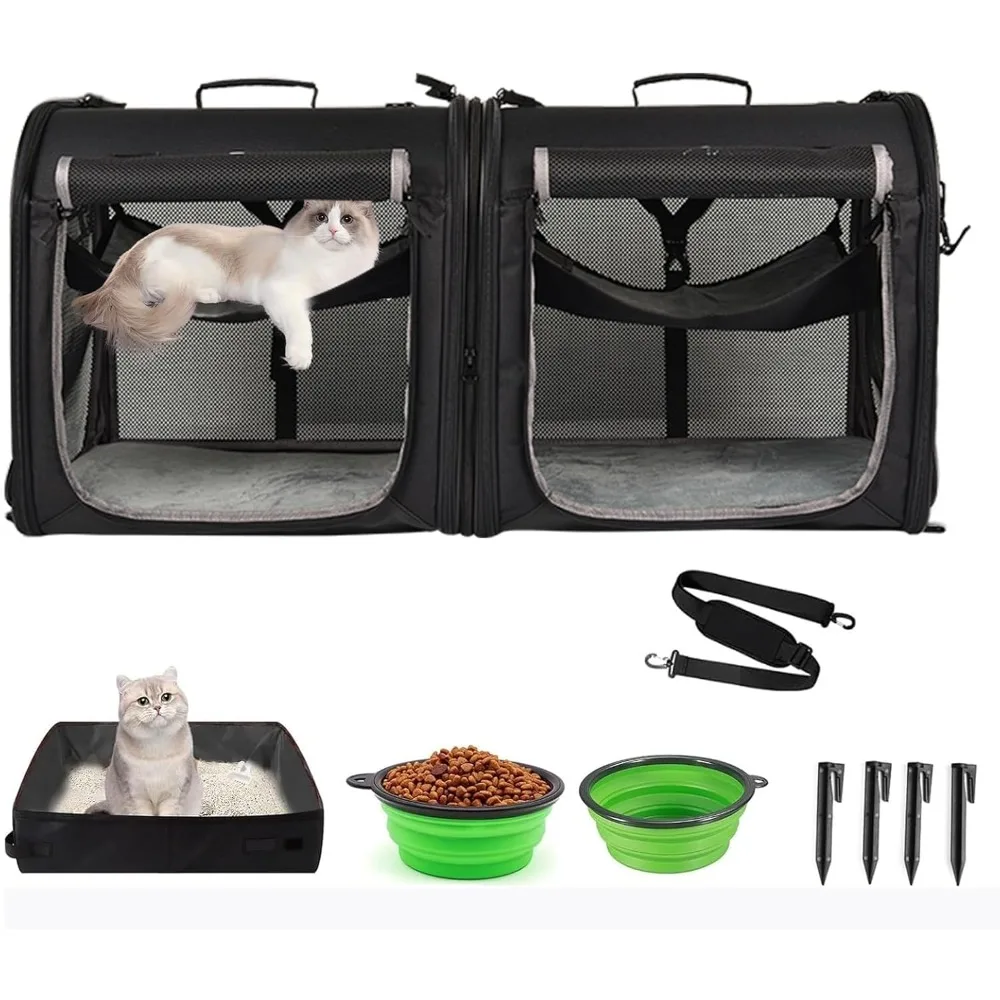 Portable 2-in-1 Pet Carrier for Medium Dogs Large Cat Carrier for 2 Cats Travel Double Dog Crate Set with Portable Carry Bag/Ham
Portable 2-in-1 Pet Carrier for Medium Dogs Large Cat Carrier for 2 Cats Travel Double Dog Crate Set with Portable Carry Bag/Ham