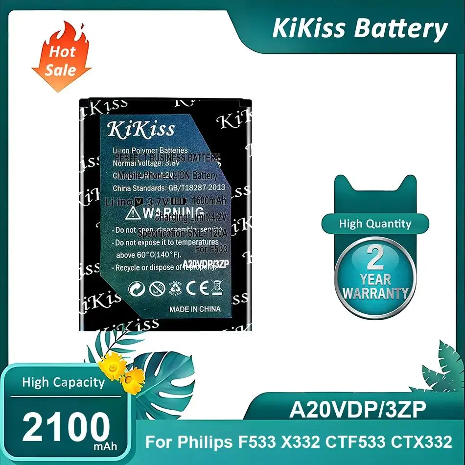 High-Performance Mobile Phone Battery For Philips F533 X332 CTF533 CTX332,A20VDP/3ZP,2100mAh
High-Performance Mobile Phone Battery For Philips F533 X332 CTF533 CTX332,A20VDP/3ZP,2100mAh