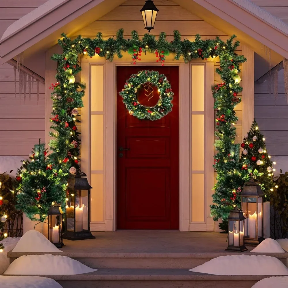 4 Pcs Pre Lit Christmas Door Decorations Set Include 2 Christmas, Xmas Festive Party Supplies, Pendant
4 Pcs Pre Lit Christmas Door Decorations Set Include 2 Christmas, Xmas Festive Party Supplies, Pendant