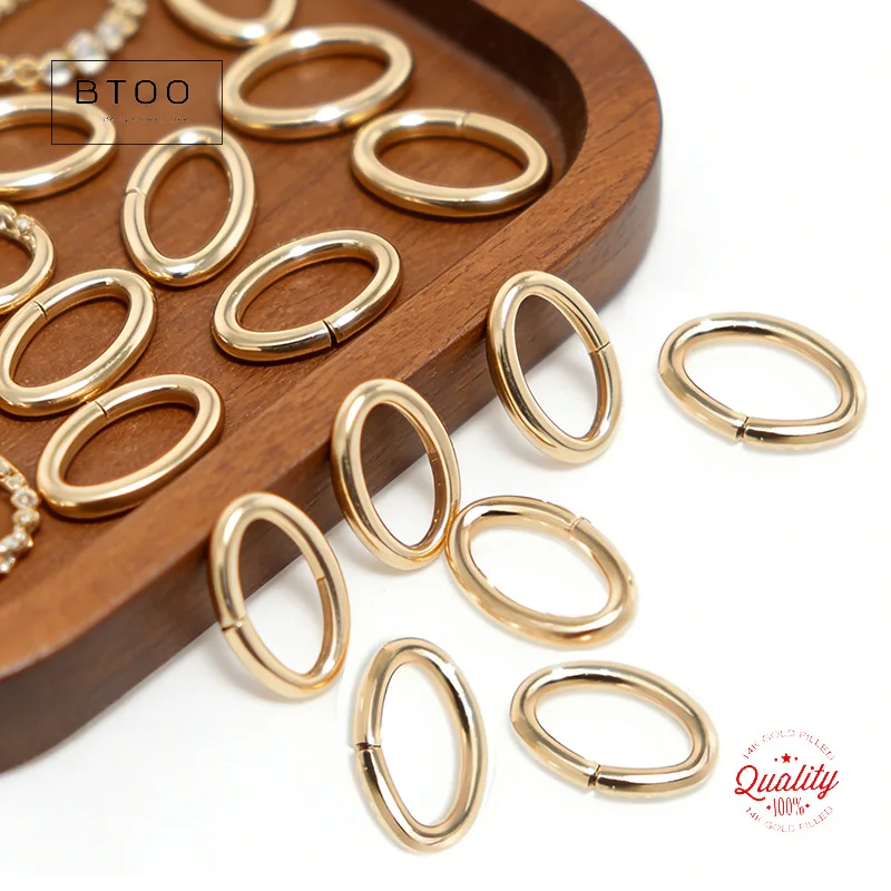 14K Gold Filled Open Oval Jump Rings For Making DIY Jewelry Findings
14K Gold Filled Open Oval Jump Rings For Making DIY Jewelry Findings