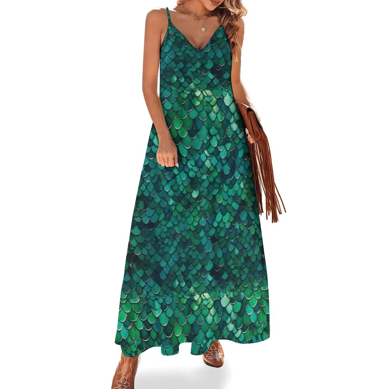 Blue and Green Mermaid Scales Seamless Pattern, Fish Skin Sleeveless Dress summer dress summer outfits for women 2025 Dress
Blue and Green Mermaid Scales Seamless Pattern, Fish Skin Sleeveless Dress summer dress summer outfits for women 2025 Dress