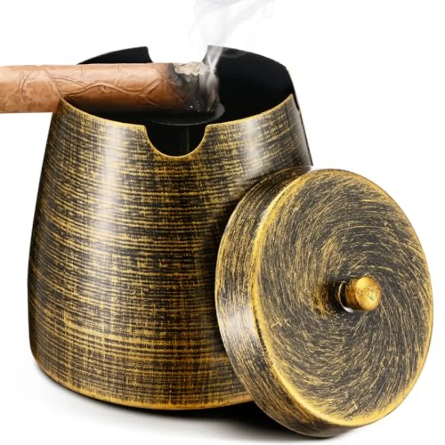 Cigar Ashtray with Lid for Outdoors Outside Patio Home Retro Decor, Large Holder Ashtray Windproof, Cigar Accessories Gifts for
Cigar Ashtray with Lid for Outdoors Outside Patio Home Retro Decor, Large Holder Ashtray Windproof, Cigar Accessories Gifts for