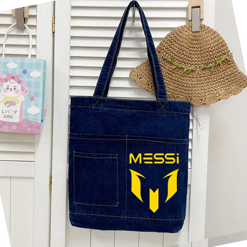 Fashion Women Shoulder Bags Wild Casual Handbag Street Canvas Denim Shoulder Bag MESSI Printed Solid Color Zipper Shopping Bag
Fashion Women Shoulder Bags Wild Casual Handbag Street Canvas Denim Shoulder Bag MESSI Printed Solid Color Zipper Shopping Bag
