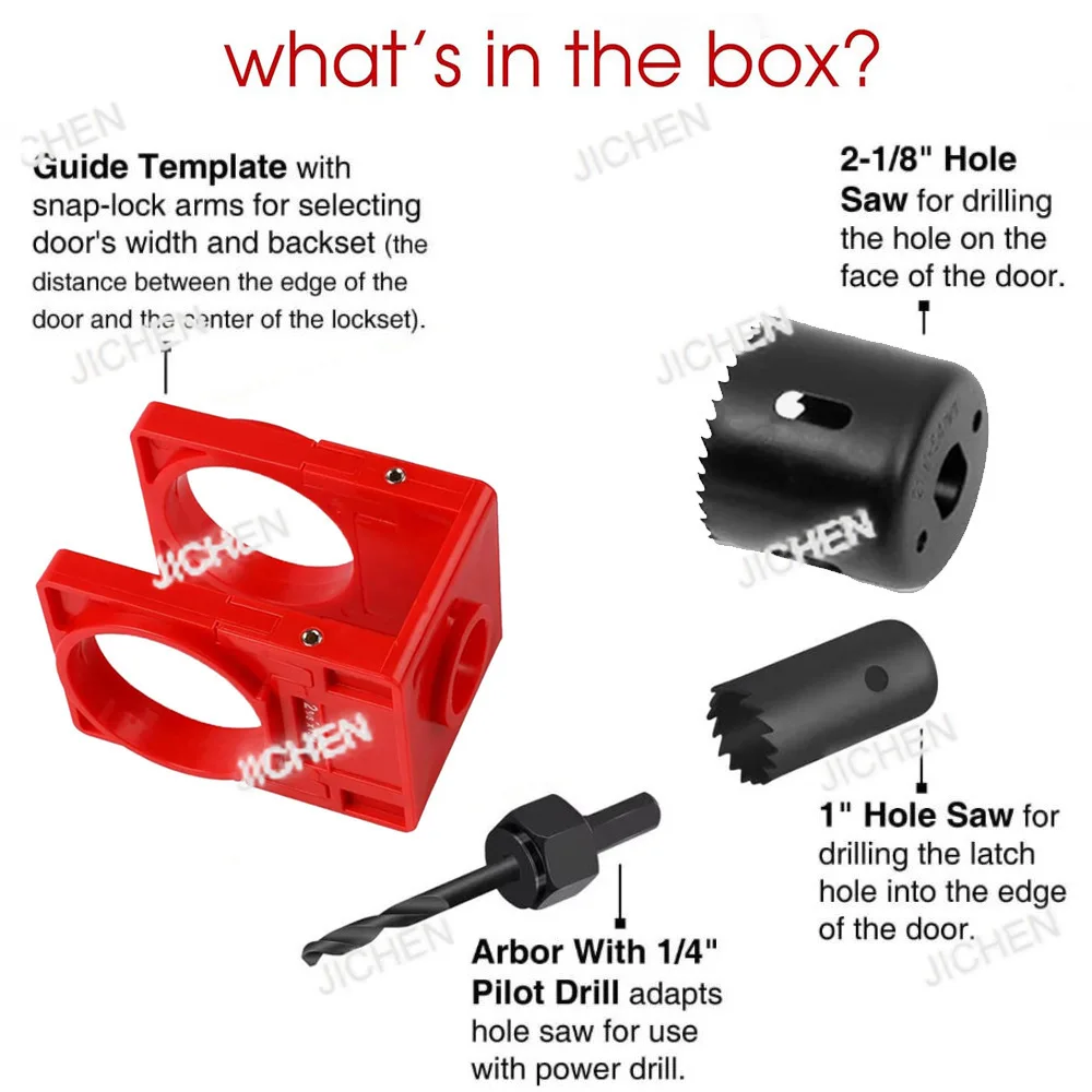 JCTBall Lock Hole Opener + Door Latch Mortise Tool Set Multi-color Available
JCTBall Lock Hole Opener + Door Latch Mortise Tool Set Multi-color Available