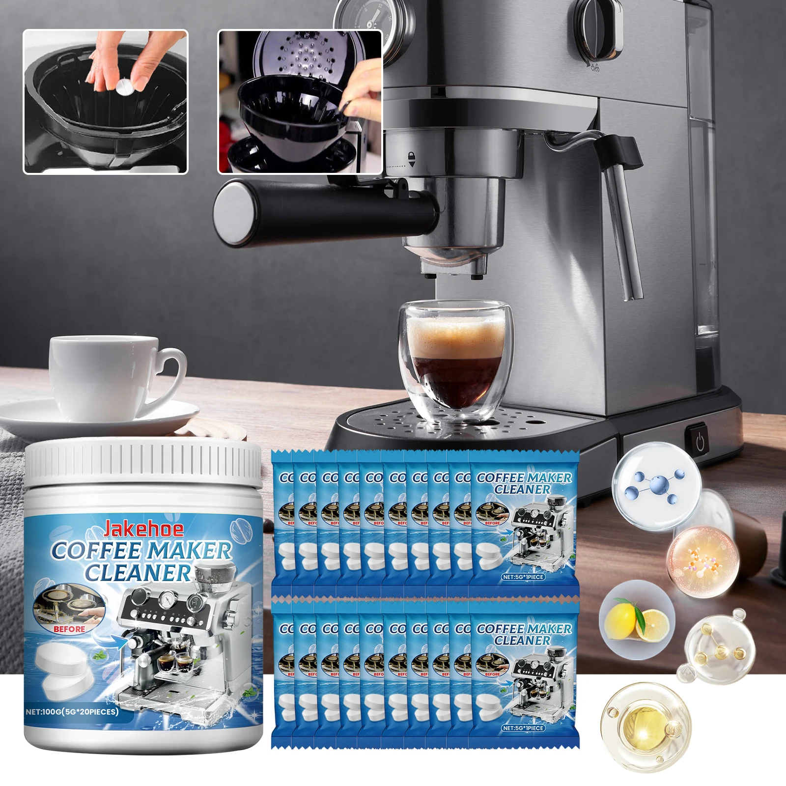 Coffee Machine Cleanings Tablets Remove Deposit and Descaling Agent for Coffee Machine
Coffee Machine Cleanings Tablets Remove Deposit and Descaling Agent for Coffee Machine