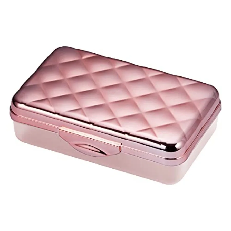 Metallic Pencil Case Box, Hard Plastic, Stylish Quilted-Pattern Lid, Rose Gold
Metallic Pencil Case Box, Hard Plastic, Stylish Quilted-Pattern Lid, Rose Gold