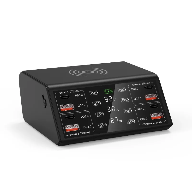 Multi-port mobile phone charger 4-way super fast charging 100W total power super compatible LED smart digital display screen
Multi-port mobile phone charger 4-way super fast charging 100W total power super compatible LED smart digital display screen