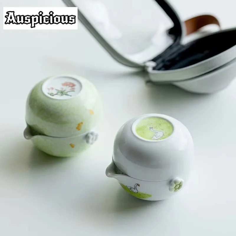 Boutique Small Fresh Portable Outdoor Teaset Pure Hand-painted Swan Art Travel Tea Set 1 Pot 1 Cup Ceramic Camping Teaware Bag
Boutique Small Fresh Portable Outdoor Teaset Pure Hand-painted Swan Art Travel Tea Set 1 Pot 1 Cup Ceramic Camping Teaware Bag