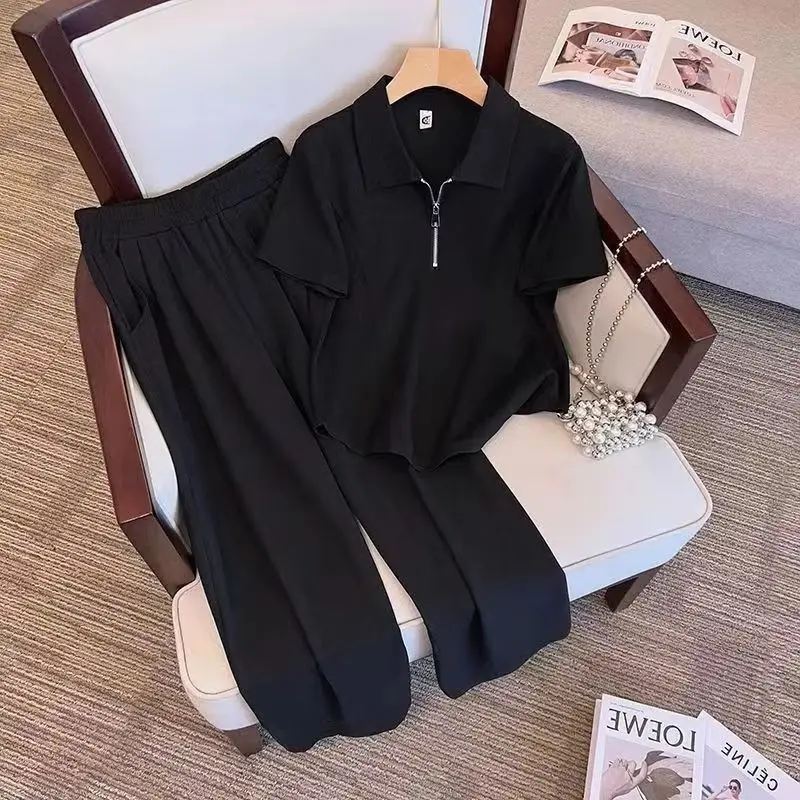 Women's Casual Sweat Suit 2025 Spring Summer New Korean Clothing Loose Tops And Fashion Wide Leg Pants 2 Two Piece Set For Women
Women's Casual Sweat Suit 2025 Spring Summer New Korean Clothing Loose Tops And Fashion Wide Leg Pants 2 Two Piece Set For Women