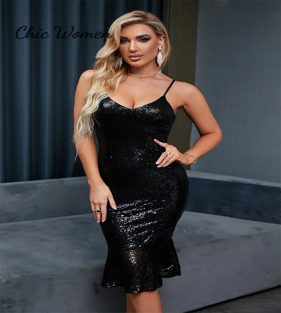 Sexy Black Sequin Short Evening Dress 2023 Spaghetti Straps Knee Length Sheath Prom Dress Glitter Club Cocktail Graduation Wear
Sexy Black Sequin Short Evening Dress 2023 Spaghetti Straps Knee Length Sheath Prom Dress Glitter Club Cocktail Graduation Wear