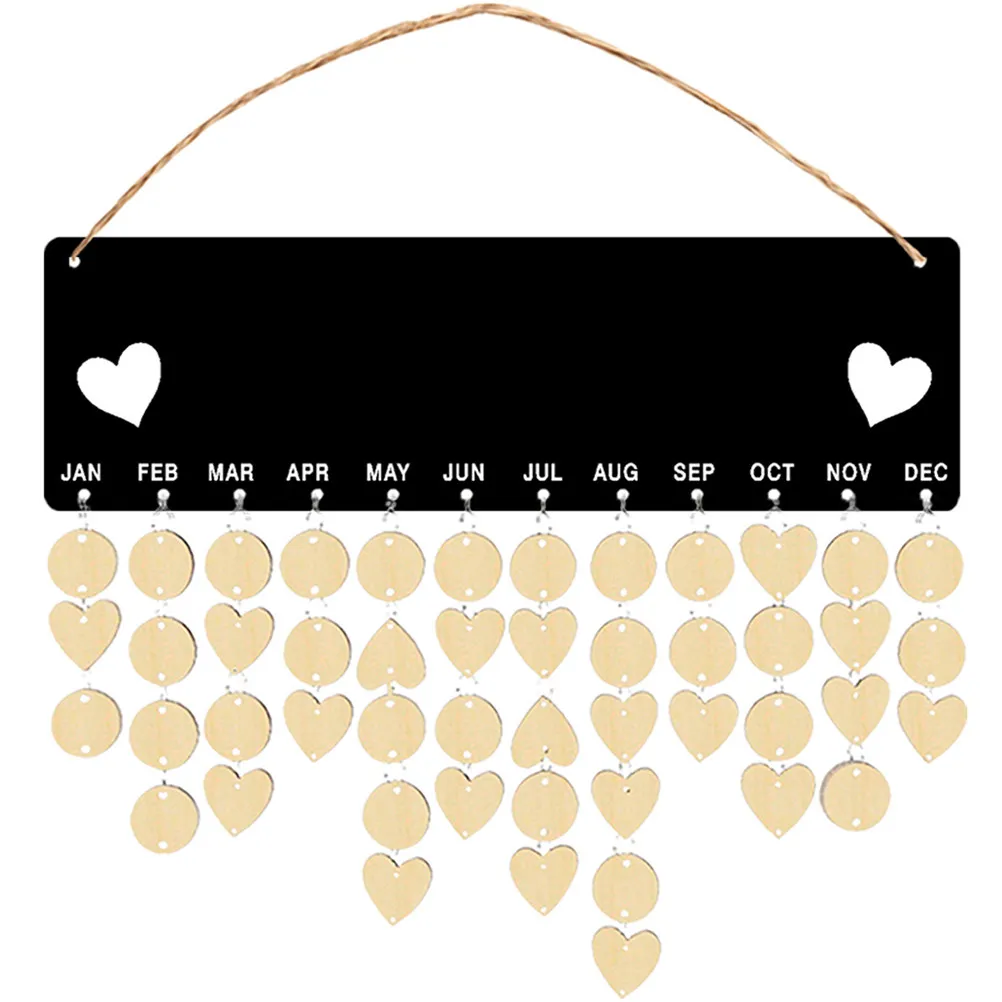 1Set Birthday Calendar Wall Hanging Wooden Birthday Reminder Board Kit DIY Assemble with Round and Heart Tags Family Gift Xmas
1Set Birthday Calendar Wall Hanging Wooden Birthday Reminder Board Kit DIY Assemble with Round and Heart Tags Family Gift Xmas