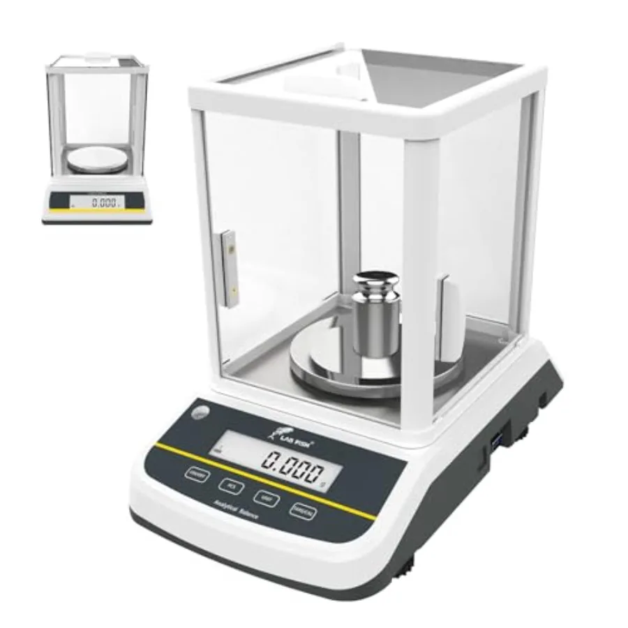 Laboratory analytical balance: 300g capacity, 1mg precision, 0.001g accuracy, dual display, stainless steel pan, white, externa
Laboratory analytical balance: 300g capacity, 1mg precision, 0.001g accuracy, dual display, stainless steel pan, white, externa