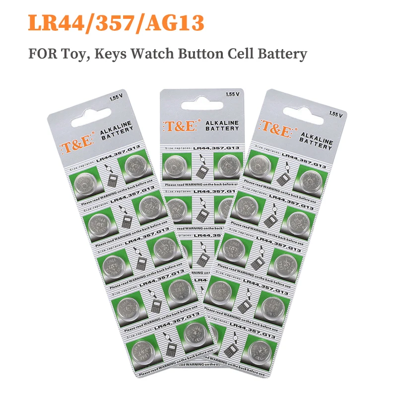 10-100pcs LR44 Alkaline Button Battery 357 AG13 for Watch Toy Calculator Car Remote Control Keys 1.5V Coin Cell
10-100pcs LR44 Alkaline Button Battery 357 AG13 for Watch Toy Calculator Car Remote Control Keys 1.5V Coin Cell