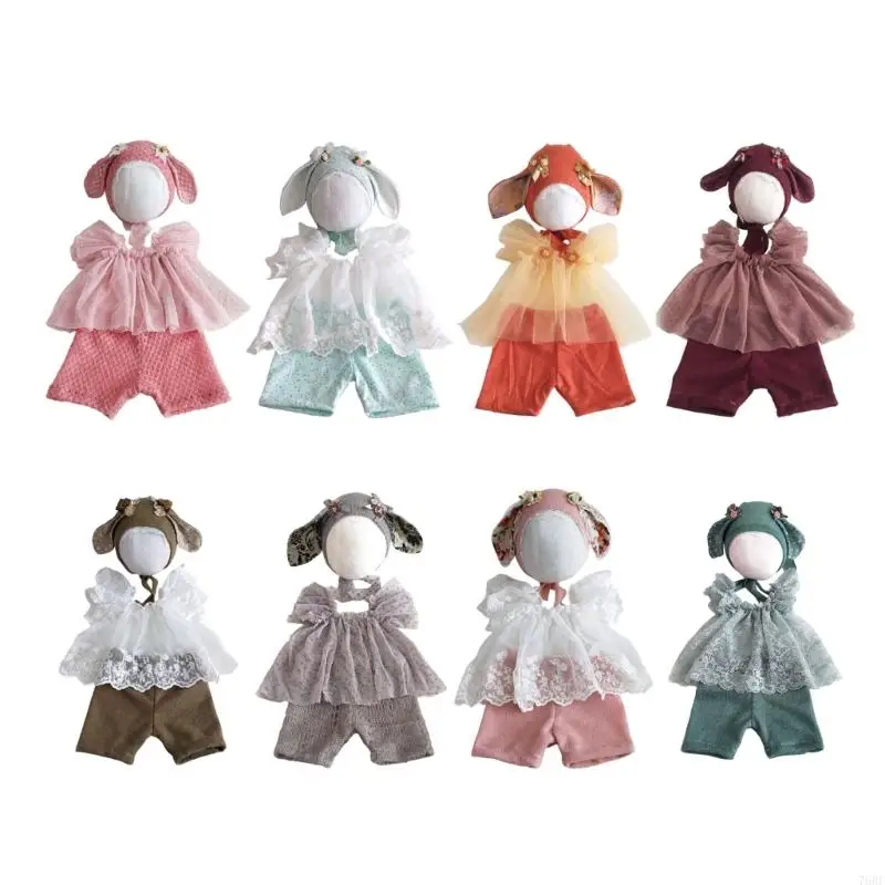 76HF Infant Girls Costume Delicate Lace Dress Animal Ear Accent Hat Cotton Newborns Photography Pants for 01- Month
76HF Infant Girls Costume Delicate Lace Dress Animal Ear Accent Hat Cotton Newborns Photography Pants for 01- Month