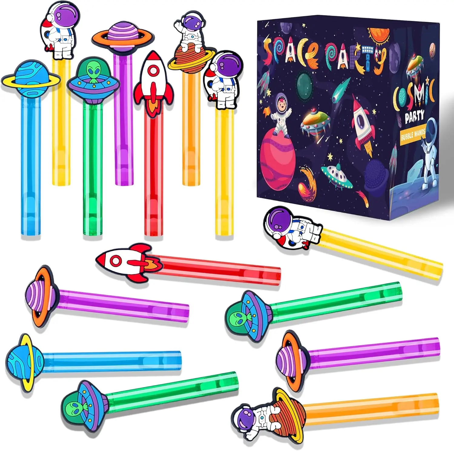 24 Pcs Space Bubble Wands for Kids Astronaut Party Favors, Pinata Stuffers & Classroom Prizes
24 Pcs Space Bubble Wands for Kids Astronaut Party Favors, Pinata Stuffers & Classroom Prizes