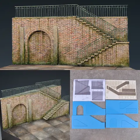 Assembly Architectural Building Model Miniature Outdoor Factory Shed Repair Workshop Diorama Scale Model Kit Stand 1/35