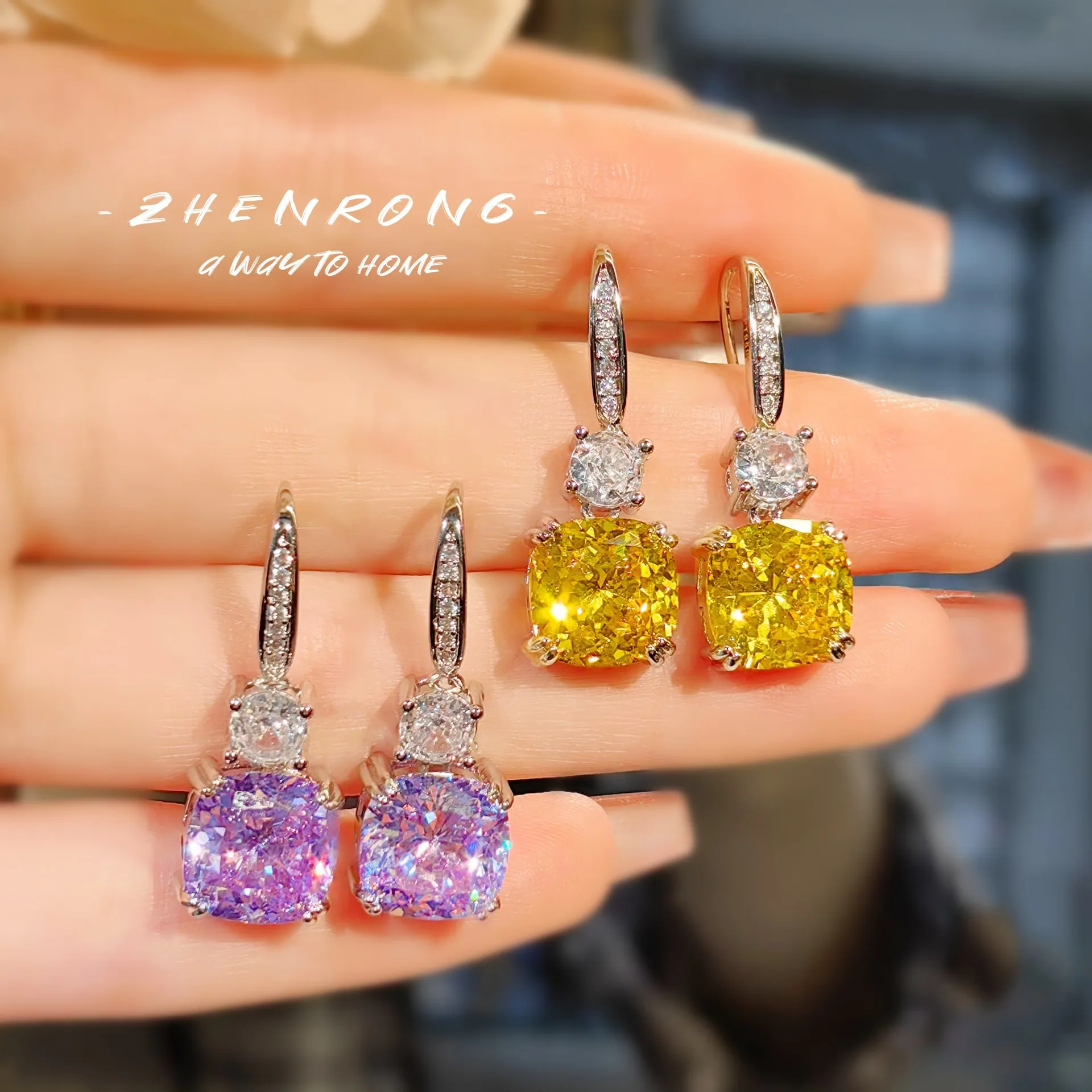 Foydjew 2024 New Trend Ice Flower Cut Yellow/Pink High Carbon Diamond Drop Earrings Women's Fashion Silver Color Earring
Foydjew 2024 New Trend Ice Flower Cut Yellow/Pink High Carbon Diamond Drop Earrings Women's Fashion Silver Color Earring