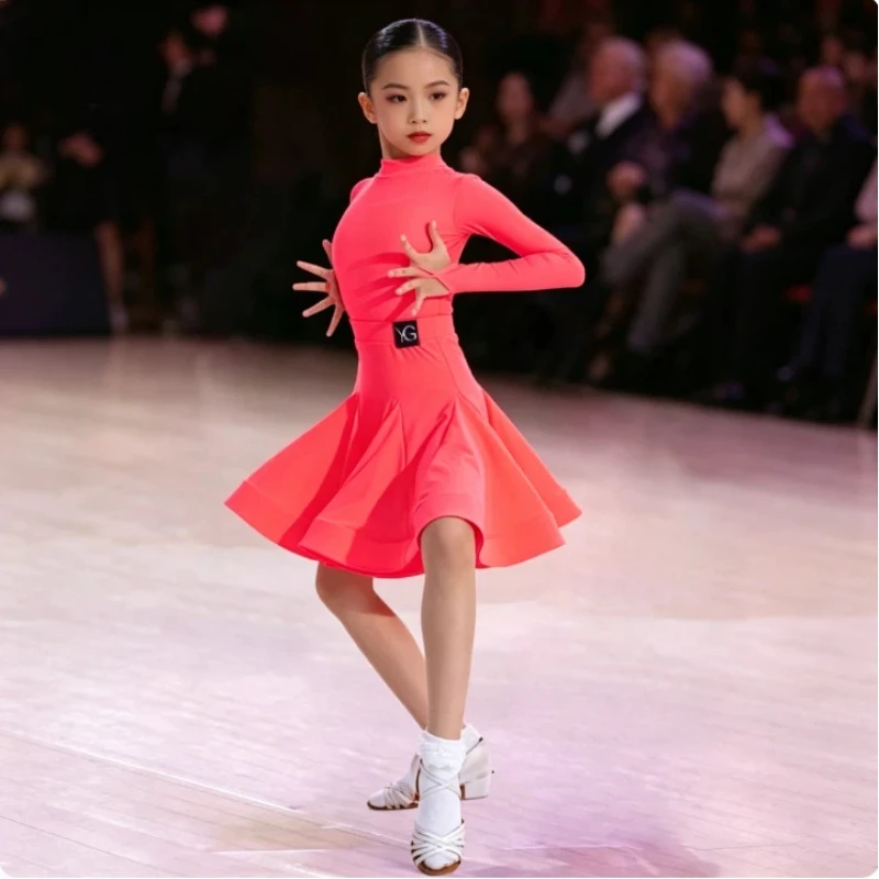 Children's Latin Dance Competition Dress - Front Round Back V-neck European Pearl Custom Girls' Elite Long Sleeve Exam Dress
Children's Latin Dance Competition Dress - Front Round Back V-neck European Pearl Custom Girls' Elite Long Sleeve Exam Dress
