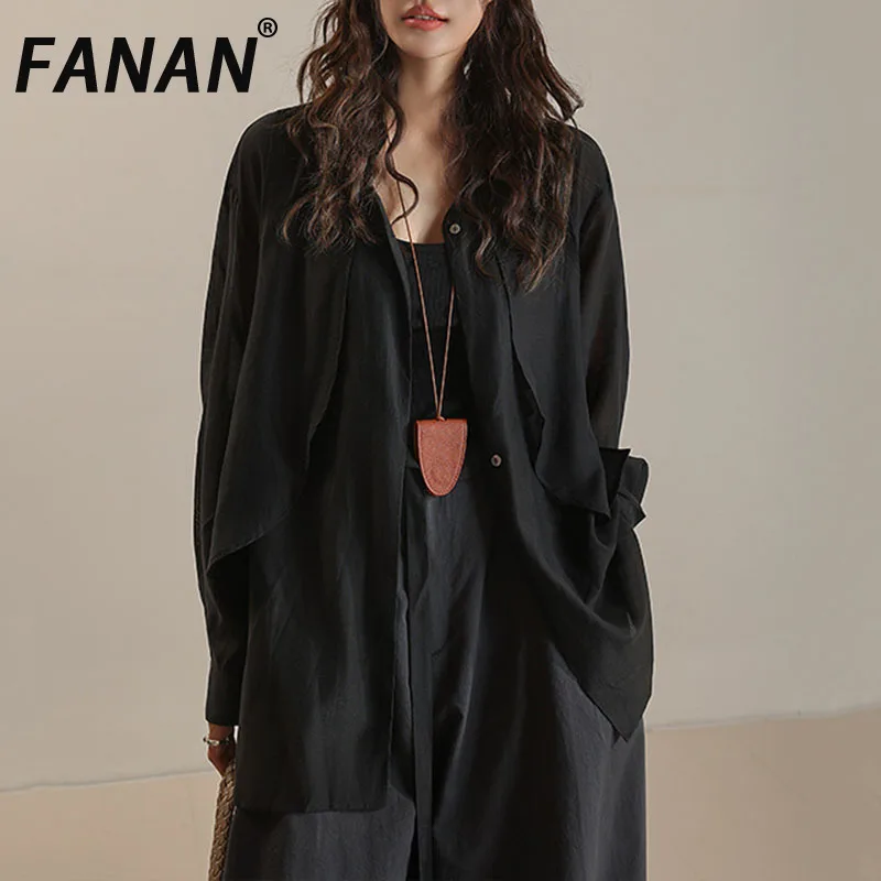 FANAN Drawstring Design Sunscreen Shirts For Women Lapel Single Breasted Casual Loose Blouses Female Tops 2025 Summer New
FANAN Drawstring Design Sunscreen Shirts For Women Lapel Single Breasted Casual Loose Blouses Female Tops 2025 Summer New