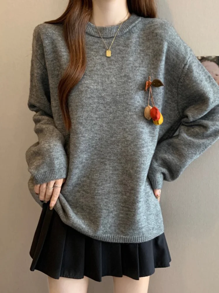 Корейский повседневный свободный вязаный свитер оверсайз для женщин, осенне-зимний, новый, больших размеров, приталенный пуловер
Корейский повседневный свободный вязаный свитер оверсайз для женщин, осенне-зимний, новый, больших размеров, приталенный пуловер