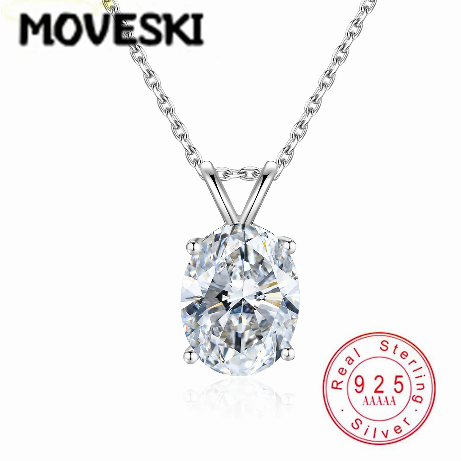 S925 Sterling Silver 1CT/2CT Oval Cut Moissanite Pendant Necklace for Women, V-Bail Solitaire, Fine Jewelry Gift
S925 Sterling Silver 1CT/2CT Oval Cut Moissanite Pendant Necklace for Women, V-Bail Solitaire, Fine Jewelry Gift