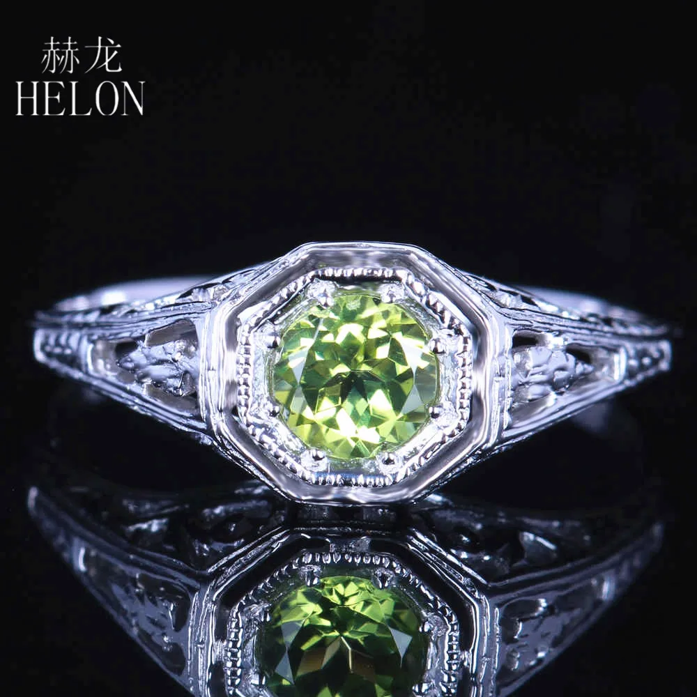HELON 925 Sterling Silver Flawless Round 4.5mm 100% Genuine Natural Peridot Women Vintage Jewelry Engagement Wedding Ring Gift
HELON 925 Sterling Silver Flawless Round 4.5mm 100% Genuine Natural Peridot Women Vintage Jewelry Engagement Wedding Ring Gift
