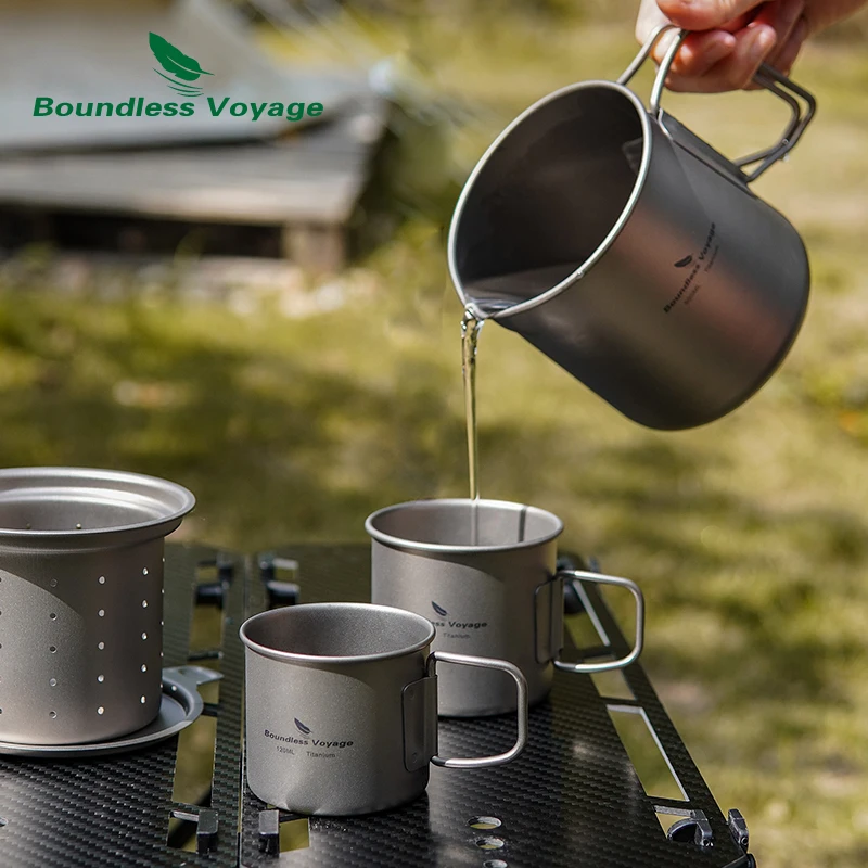 Boundless Voyage 500ml Titanium Tea Cup Set with Filter Ultralight Outdoor Camping Travel Portable Hiking Coffee Mug for Adults
Boundless Voyage 500ml Titanium Tea Cup Set with Filter Ultralight Outdoor Camping Travel Portable Hiking Coffee Mug for Adults