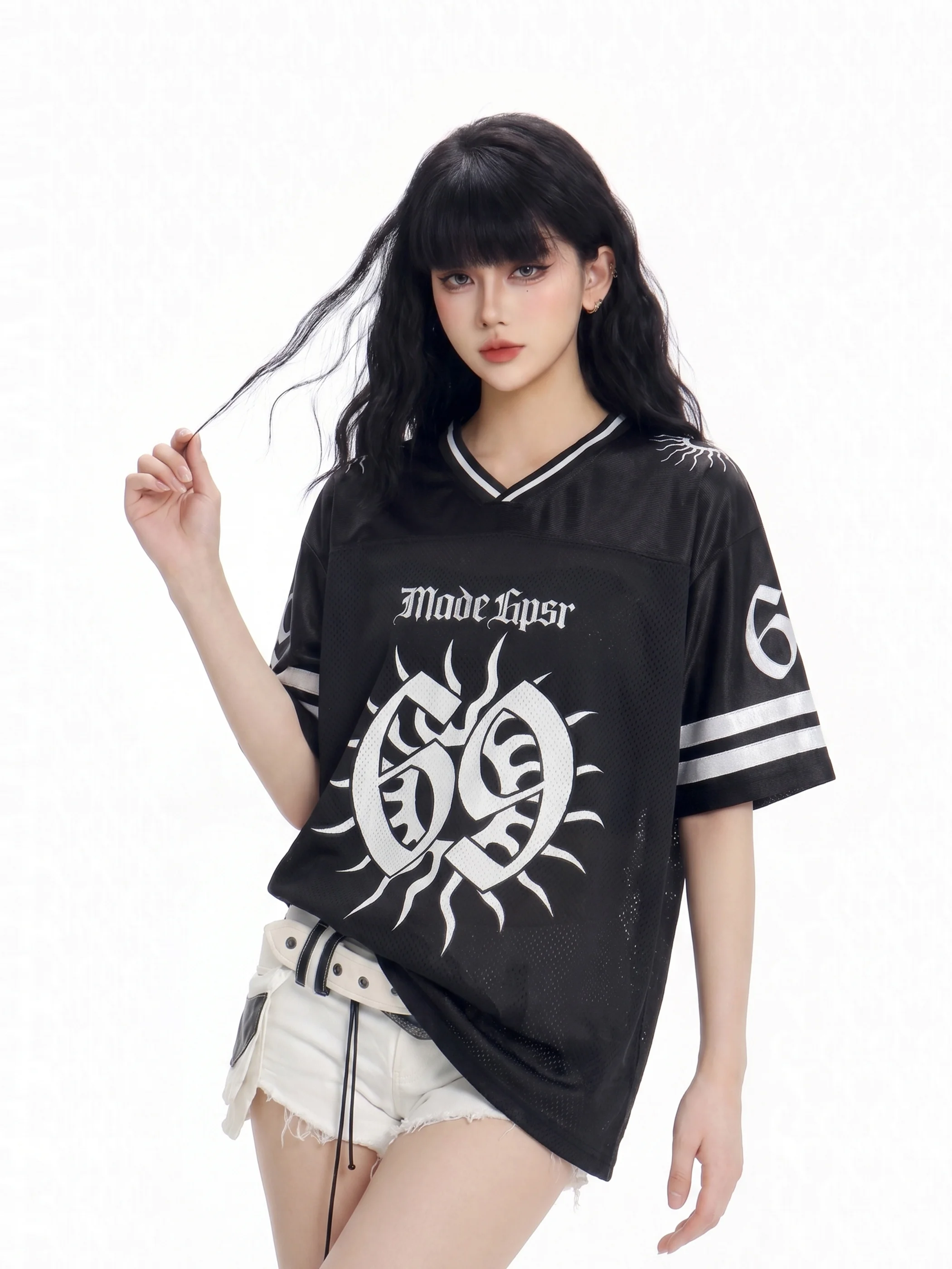 CTBCAPTAINBEER Oversize Mesh Jersey Women's Loose Top Dark Print Spicy Girl American Street Style Retro Vintage T-shirt
CTBCAPTAINBEER Oversize Mesh Jersey Women's Loose Top Dark Print Spicy Girl American Street Style Retro Vintage T-shirt