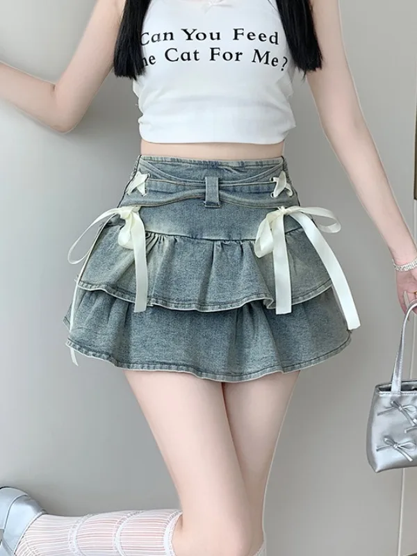 Millennial Hot Girl Denim Puffy Skirt Women's Summer New Sexy Ballet Style Knot Cake Skirt Half-length Fashionable
Millennial Hot Girl Denim Puffy Skirt Women's Summer New Sexy Ballet Style Knot Cake Skirt Half-length Fashionable