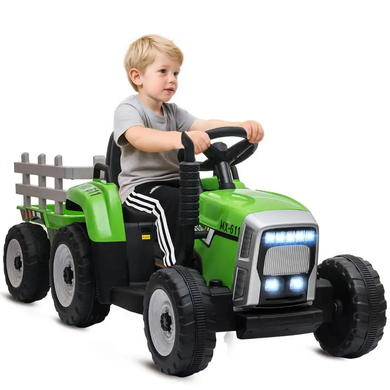 Aosom 12V Ride on Tractor with Trailer, 25W Dual Motors, Battery Powered Electric Tractor with Remote Control, Music Startup Sound and Horn, LED Lights, Green
Aosom 12V Ride on Tractor with Trailer, 25W Dual Motors, Battery Powered Electric Tractor with Remote Control, Music Startup Sound and Horn, LED Lights, Green