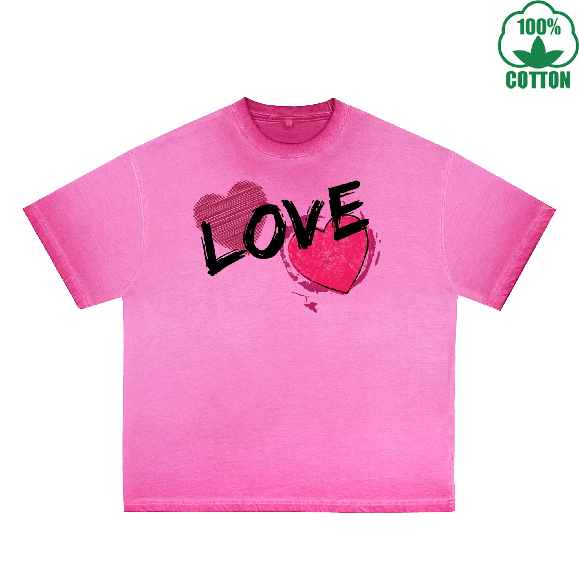 Love Printed Dirty WashT-Shirt 230G Multicolor Loose Trendy Short Sleeves Fashionable 100%Cotton Top
Love Printed Dirty WashT-Shirt 230G Multicolor Loose Trendy Short Sleeves Fashionable 100%Cotton Top