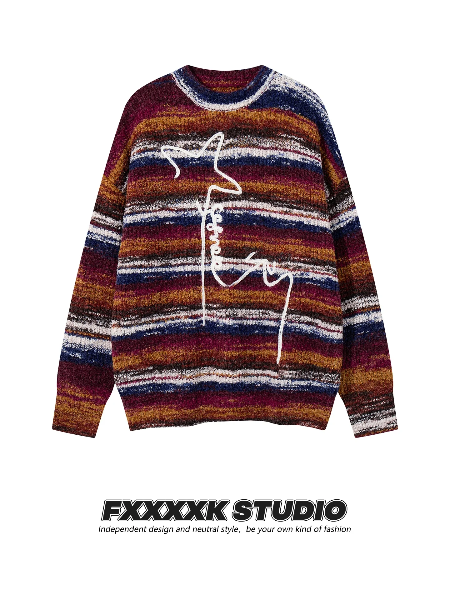 Original FXK American Sle Striped round Ne Embroidered Loose Couple Knitted Sweater Color Blo Soft Long Sve Top
Original FXK American Sle Striped round Ne Embroidered Loose Couple Knitted Sweater Color Blo Soft Long Sve Top