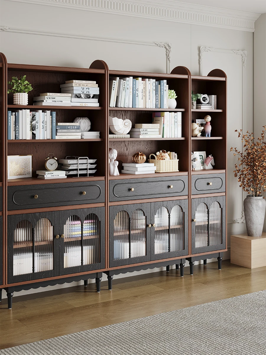 French retro full wall combination bookcase integrated American home living room display cabinet bookshelf study antique style
French retro full wall combination bookcase integrated American home living room display cabinet bookshelf study antique style
