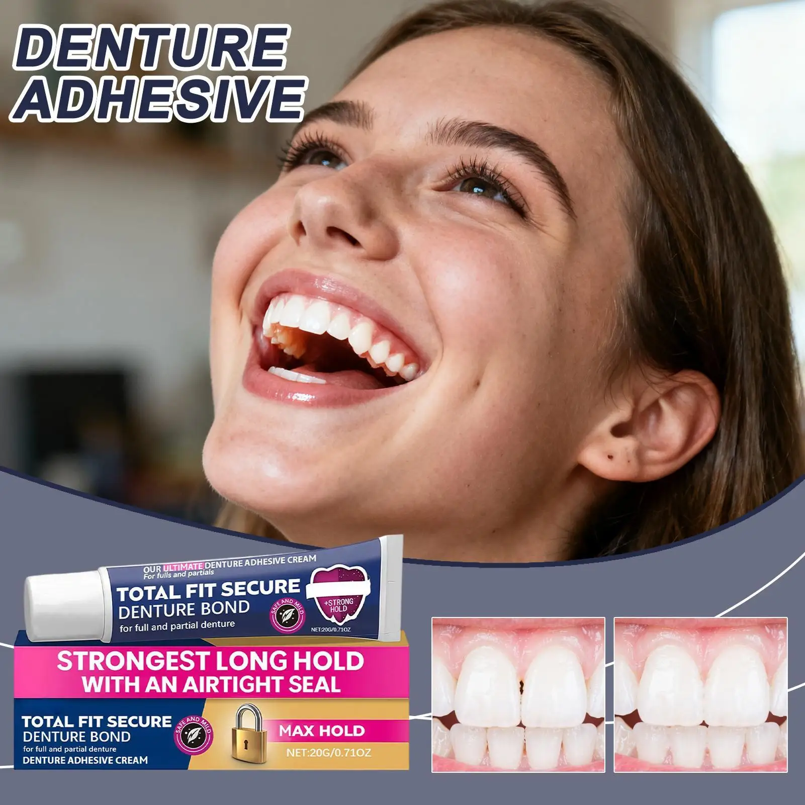 Comfort Denture Adhesives Glue Thermoplastic Adhesive Fixed Dentures Prevent Loosen Reduce Gum Pain False Teeth Glue Dental Care
Comfort Denture Adhesives Glue Thermoplastic Adhesive Fixed Dentures Prevent Loosen Reduce Gum Pain False Teeth Glue Dental Care