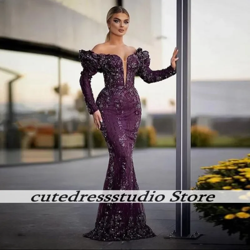 Purple Off The Shoulder Mermaid Evening Gowns Saudi Arabia Lace Applqiues Beads Prom Dresses Dubai Robe De Soiree Customized
Purple Off The Shoulder Mermaid Evening Gowns Saudi Arabia Lace Applqiues Beads Prom Dresses Dubai Robe De Soiree Customized
