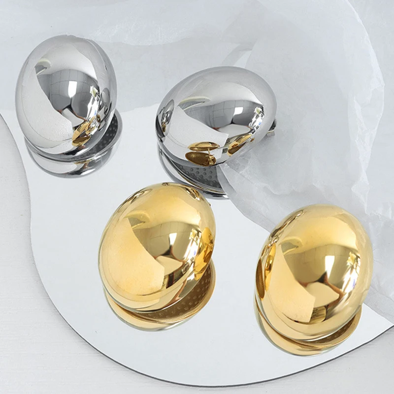 18K Gold Plated Stainless Steel Chunky Elliptic Smooth Dome Stud Earrings for Women Metal Statement Earrings Fashion Jewelry
18K Gold Plated Stainless Steel Chunky Elliptic Smooth Dome Stud Earrings for Women Metal Statement Earrings Fashion Jewelry