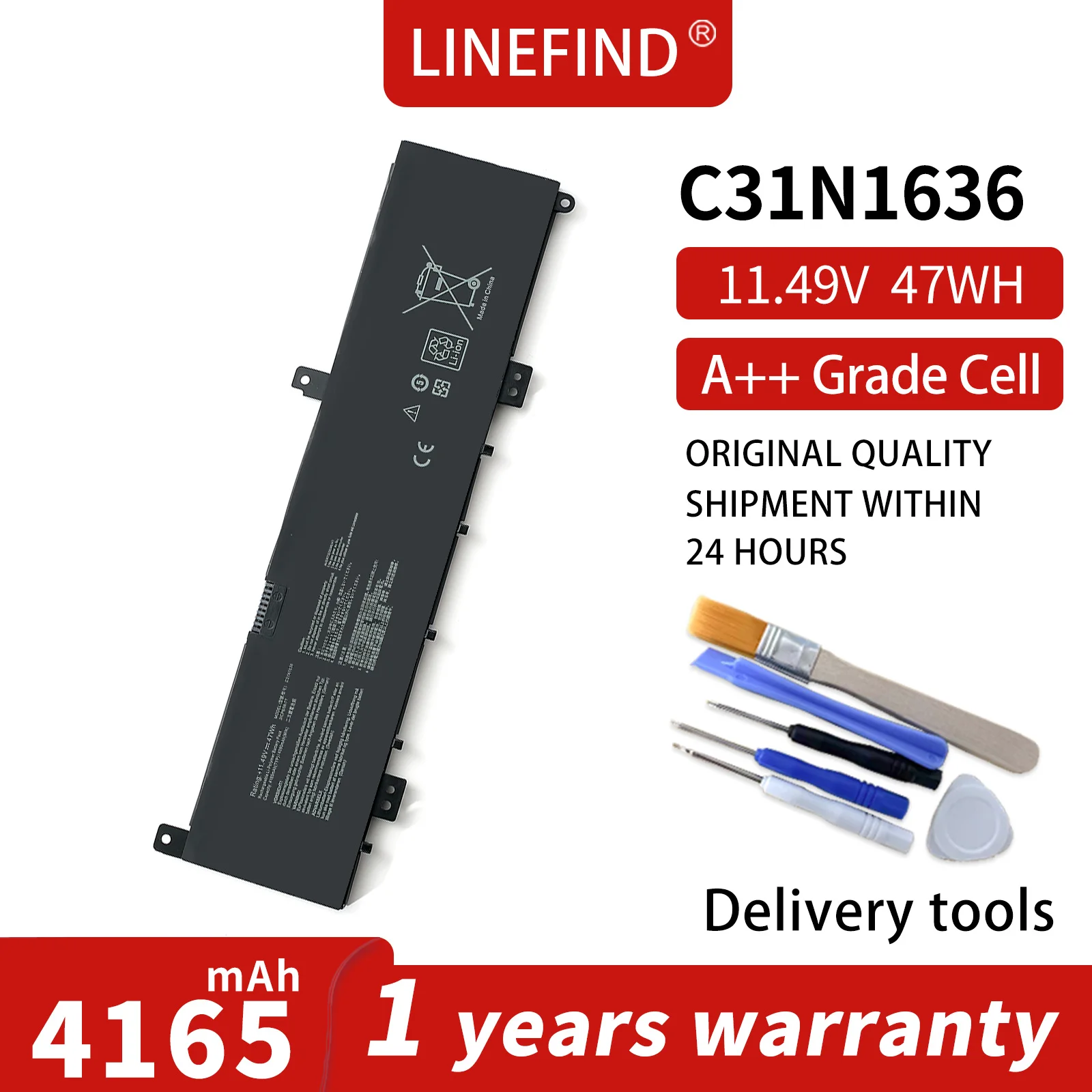 LINEFIND C31N1636 Battery For ASUS N580VN N580VD NX580V X580V X580VN X580GD N580GD X580VD N580VD NX580VD7300 NX580VD7700
LINEFIND C31N1636 Battery For ASUS N580VN N580VD NX580V X580V X580VN X580GD N580GD X580VD N580VD NX580VD7300 NX580VD7700