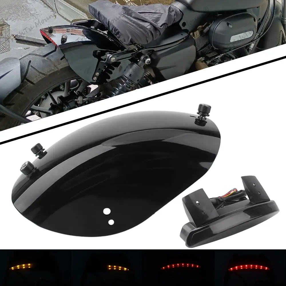 For Harley Sportster XL883 XL1200 Iron Forty‑Eight 2006-2022 Motorcycle Rear Fender Short Mudguard w Integrated Tail Light
For Harley Sportster XL883 XL1200 Iron Forty‑Eight 2006-2022 Motorcycle Rear Fender Short Mudguard w Integrated Tail Light
