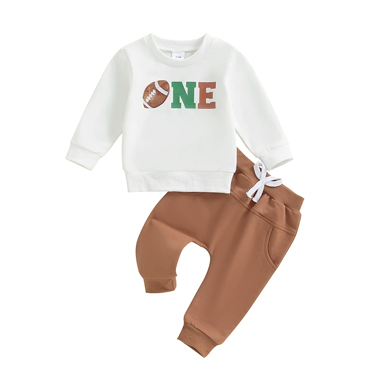 Baby Boy Pants Set Football Letter Print Long Sleeve Round Neck Sweatshirt Drawstring Pockets Long Pants Outfits
Baby Boy Pants Set Football Letter Print Long Sleeve Round Neck Sweatshirt Drawstring Pockets Long Pants Outfits