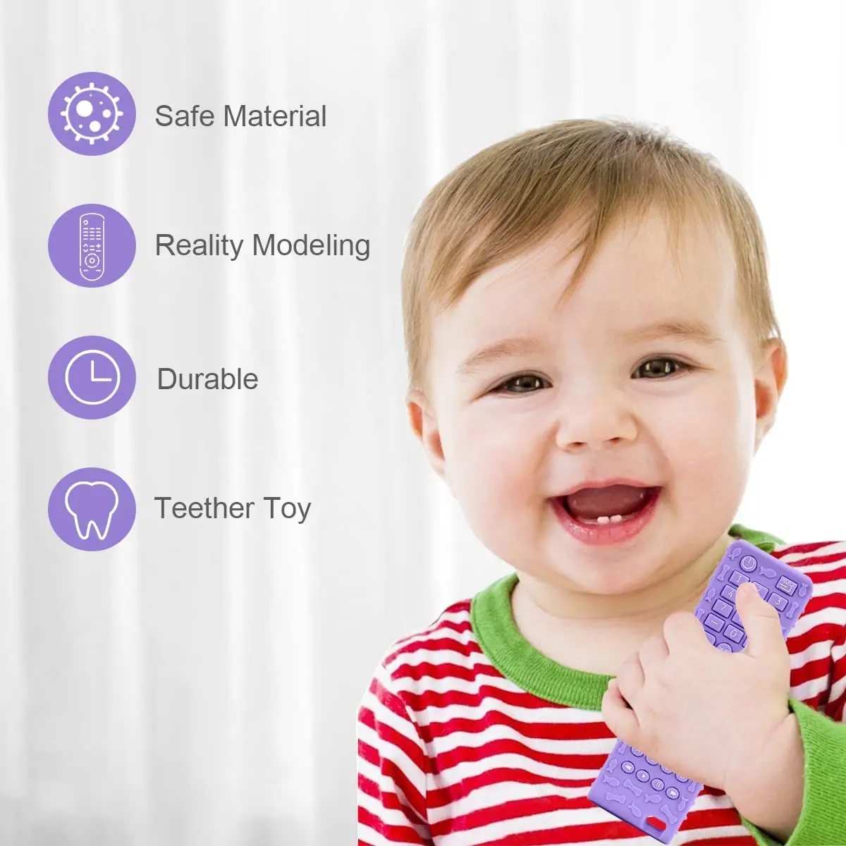 1PC Silicone Baby Toys TV Remote Control Shape Teether Toy BPA Free Silicone Teething Chewing Toy Sensory Baby Accessories
1PC Silicone Baby Toys TV Remote Control Shape Teether Toy BPA Free Silicone Teething Chewing Toy Sensory Baby Accessories