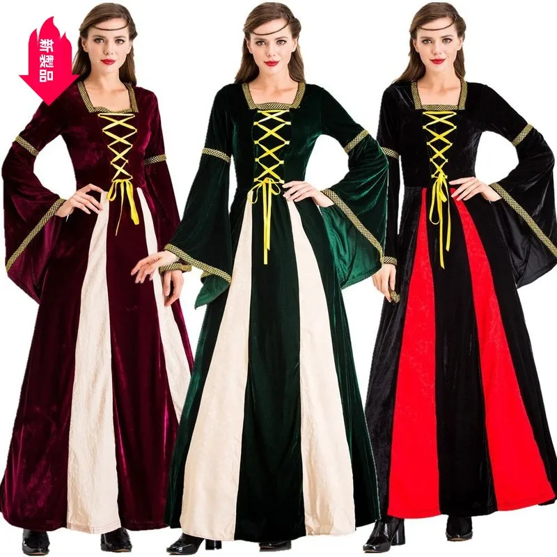 Vintage Long Skirt Stage Performance Costume Halloween Goddess Queen Princess Court Women's Traditional Clothing Ethnic Wear
Vintage Long Skirt Stage Performance Costume Halloween Goddess Queen Princess Court Women's Traditional Clothing Ethnic Wear
