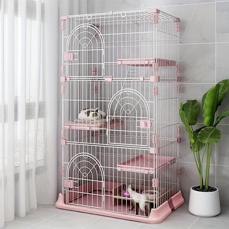 64-Inch 4-Tier Wire Cat Playpen, Spacious Catios for 1-3 Cats, Pink Cat Crate Featuring 3 Platforms, 3 Front Doors, And 2 Ramp Ladders
64-Inch 4-Tier Wire Cat Playpen, Spacious Catios for 1-3 Cats, Pink Cat Crate Featuring 3 Platforms, 3 Front Doors, And 2 Ramp Ladders