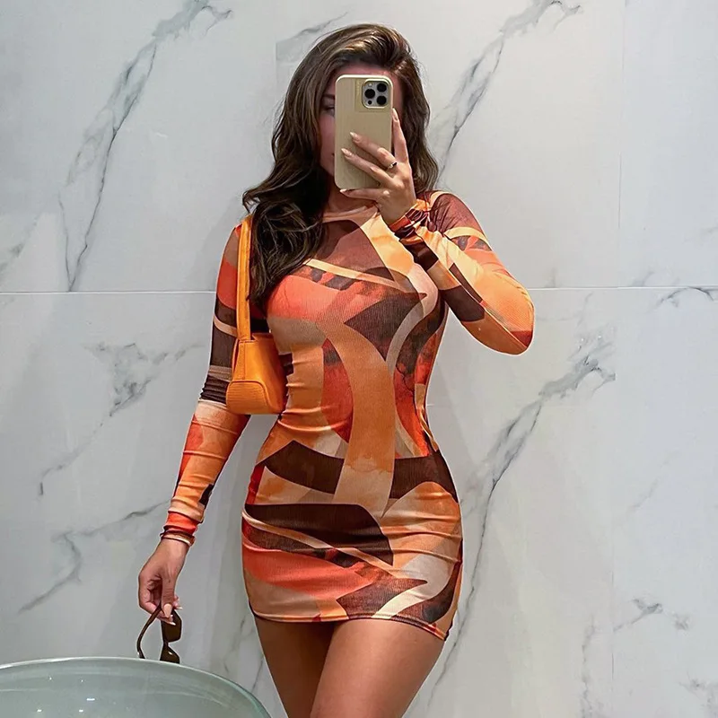 SKMY Women Clothing Knitted Long Sleeve Bodycon Dress Contrasting Colors Fashion Printed Hip Hugging Round Neck Party Dresses
SKMY Women Clothing Knitted Long Sleeve Bodycon Dress Contrasting Colors Fashion Printed Hip Hugging Round Neck Party Dresses