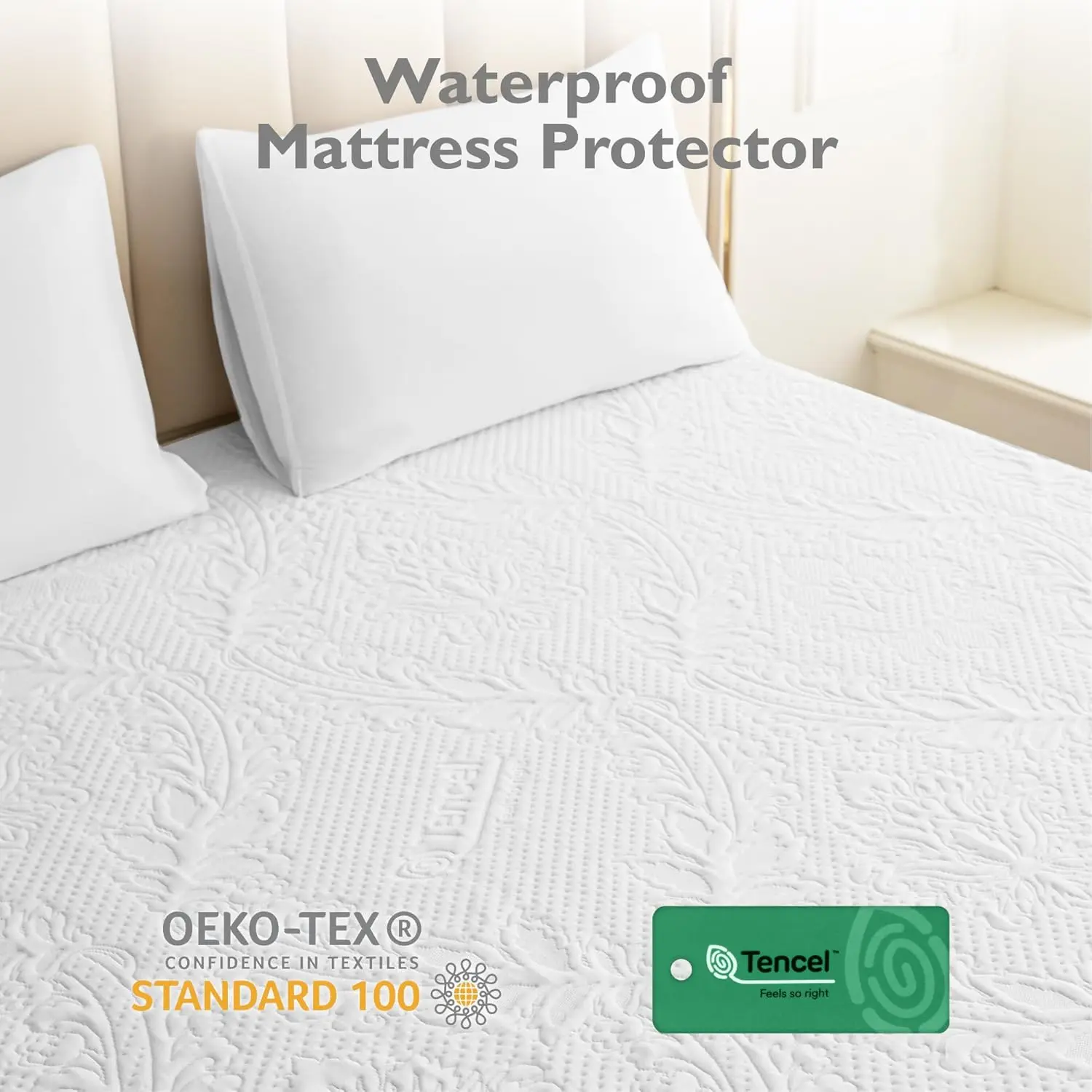 Breathable Waterproof Mattress Protector - Cooling Tencel Lyocell Cover, Silent No-Crinkle Design For Hot Sleepers
Breathable Waterproof Mattress Protector - Cooling Tencel Lyocell Cover, Silent No-Crinkle Design For Hot Sleepers
