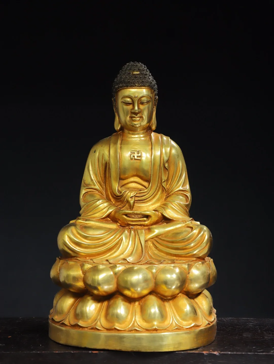 15"Tibetan Temple Collection Old Bronze Cinnabar Gilded Amitabha Shakyamuni Sitting Buddha Double Lotus Platform Worship Hall
15"Tibetan Temple Collection Old Bronze Cinnabar Gilded Amitabha Shakyamuni Sitting Buddha Double Lotus Platform Worship Hall