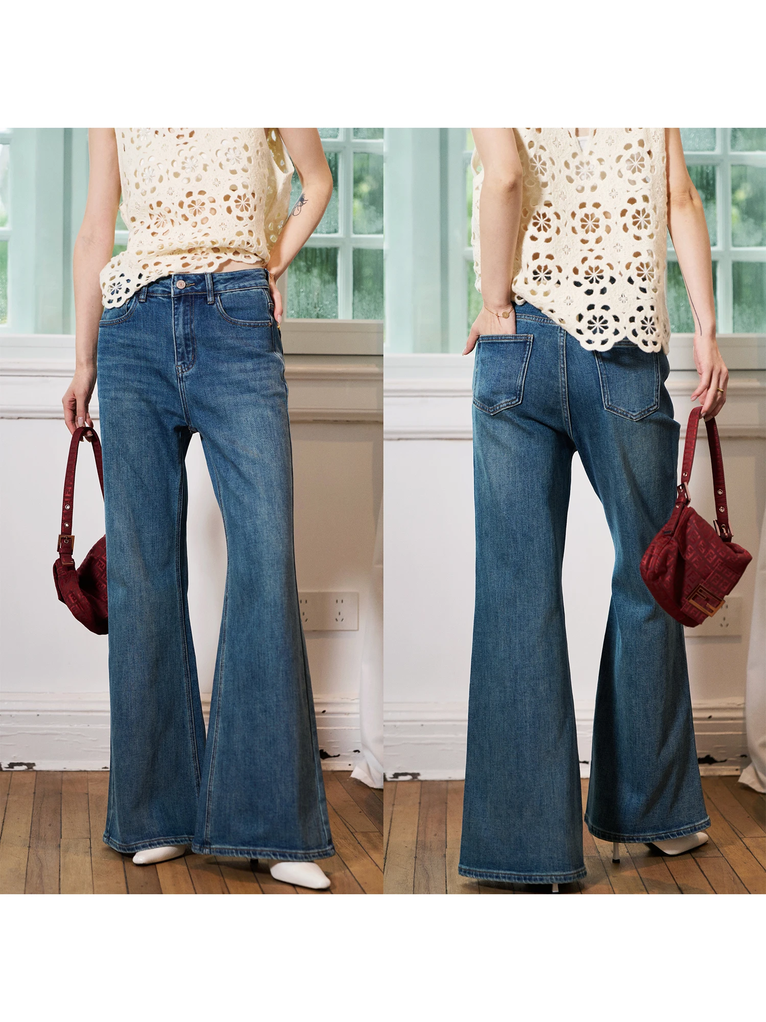 JessXu Slimming "Gadget" Fashionable Commute High Waist Mid-Rise Elastic Flared Jeans Ladies Casual All-Season Loose Fit
JessXu Slimming "Gadget" Fashionable Commute High Waist Mid-Rise Elastic Flared Jeans Ladies Casual All-Season Loose Fit