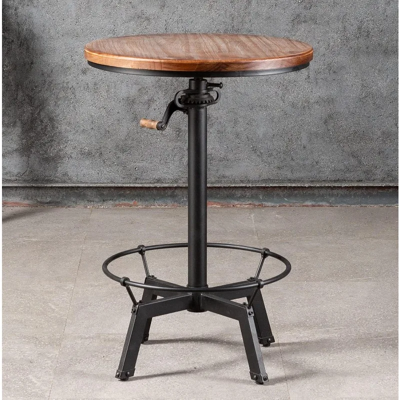 33.5-39.4 Inch Tall Industrial Bar Table-Adjustable Bar Height Bistro Whiskey Pub Table-23.7" Dia Swivel Round Wood Top Metal
33.5-39.4 Inch Tall Industrial Bar Table-Adjustable Bar Height Bistro Whiskey Pub Table-23.7" Dia Swivel Round Wood Top Metal