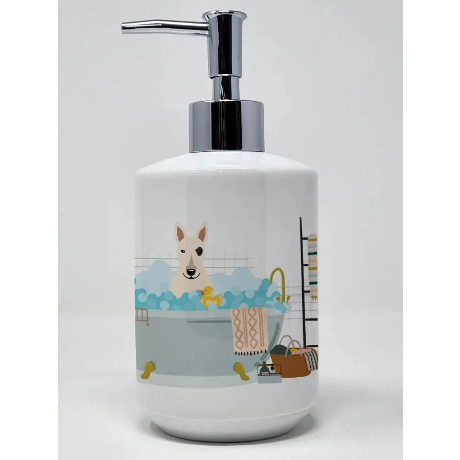 NEW White Bull Terrier in Bathtub Ceramic Soap Dispenser Hand Soap Dispenser Pump Bottles for Bathroom Kitchen Empty Refillable
NEW White Bull Terrier in Bathtub Ceramic Soap Dispenser Hand Soap Dispenser Pump Bottles for Bathroom Kitchen Empty Refillable