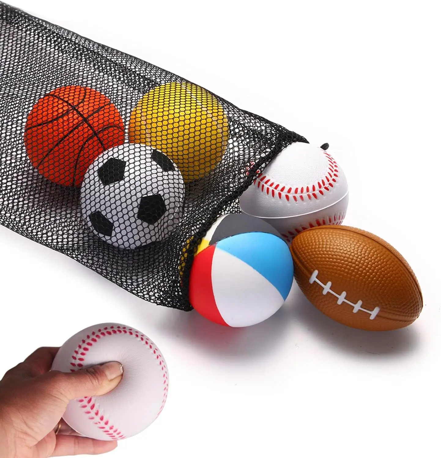 6-Pack Mini Sports Balls for Toddlers, 2.8" Foam Balls Set with Mesh Bag
6-Pack Mini Sports Balls for Toddlers, 2.8" Foam Balls Set with Mesh Bag