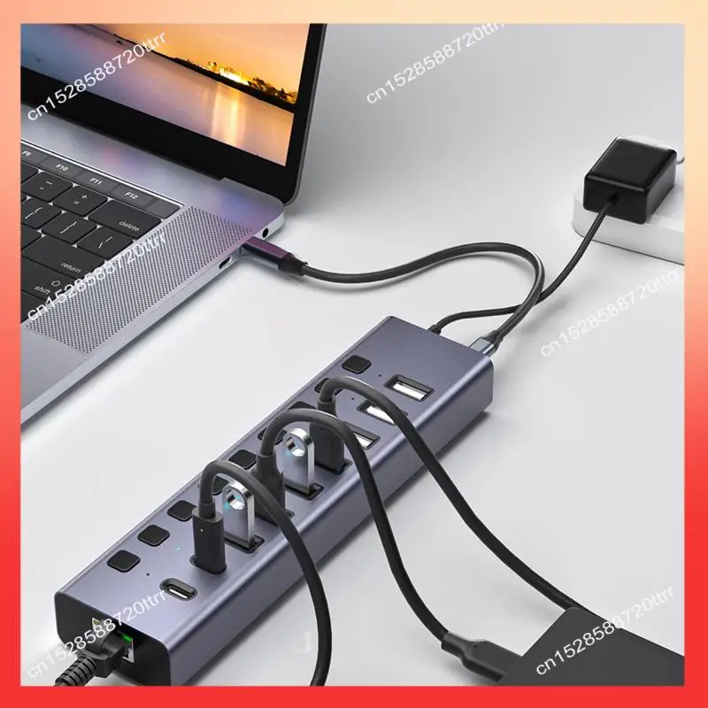 ABNR USB-сплиттер с питанием от USB-концентратора Алюминиевый порт USB 3.0 Разветвитель данных Индивидуальные переключатели включения/выключения для ПК Ноутбук Американская вилка
ABNR USB-сплиттер с питанием от USB-концентратора Алюминиевый порт USB 3.0 Разветвитель данных Индивидуальные переключатели включения/выключения для ПК Ноутбук Американская вилка